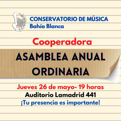 Nueva asamblea anual ordinaria de Cooperadora