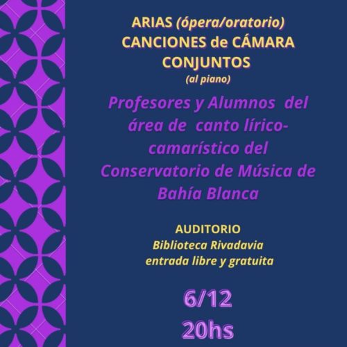 CONCIERTO DEL ÁREA DE CANTO LÍRICO CAMARÍSTICO