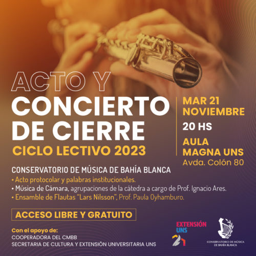 ACTO Y CONCIERTO DE CIERRE – CICLO LECTIVO 2023