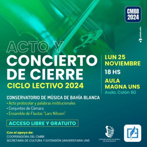 ACTO Y CONCIERTO DE CIERRE DEL CICLO LECTIVO CMBB 2024