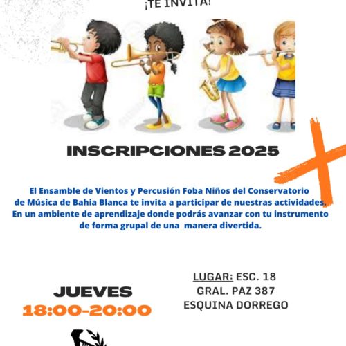 Ensamble de Vientos y Percusión: inscripciones abiertas